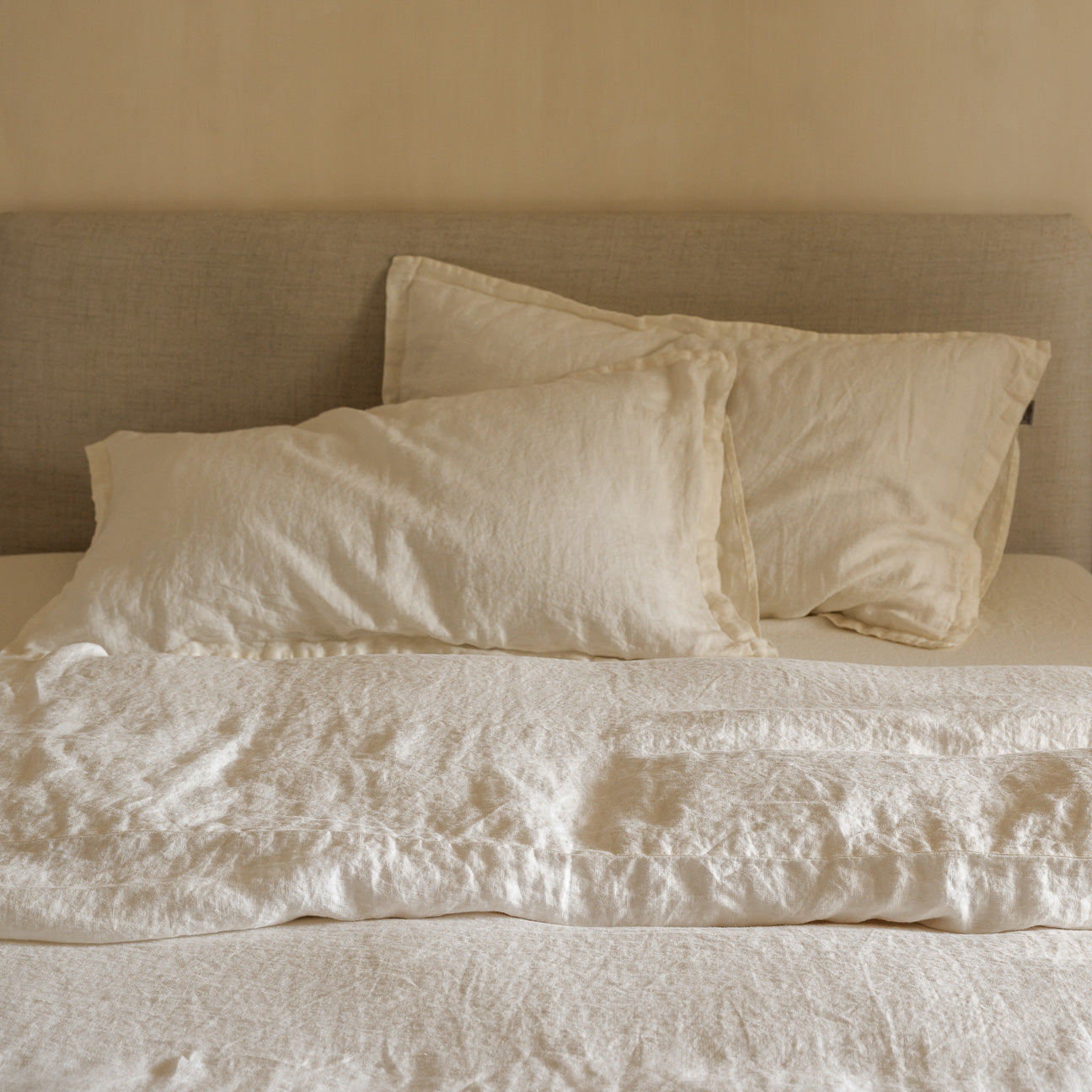 Federa In Puro Lino 100% Made In Italy - 50x80cm, Bianco Panna, Moderna E Elegante - Foto 9