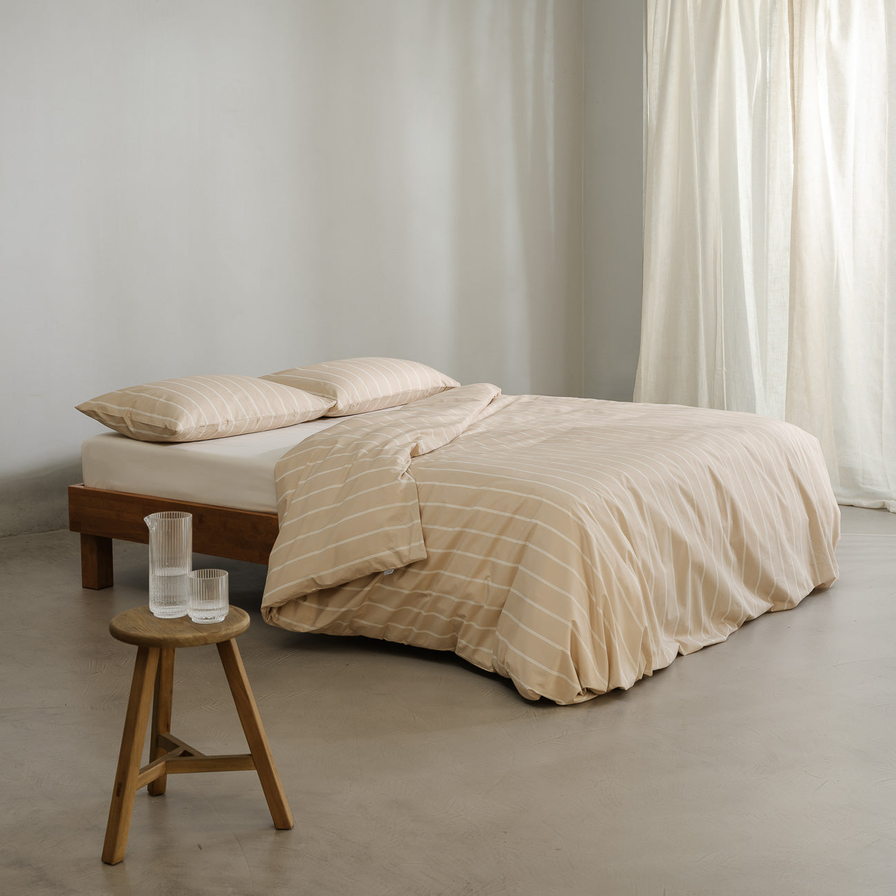 Set 2 federe in percalle
- 50x80 cm (standard)- Righe Caffellatte & Crema- Percalle - Dalfilo