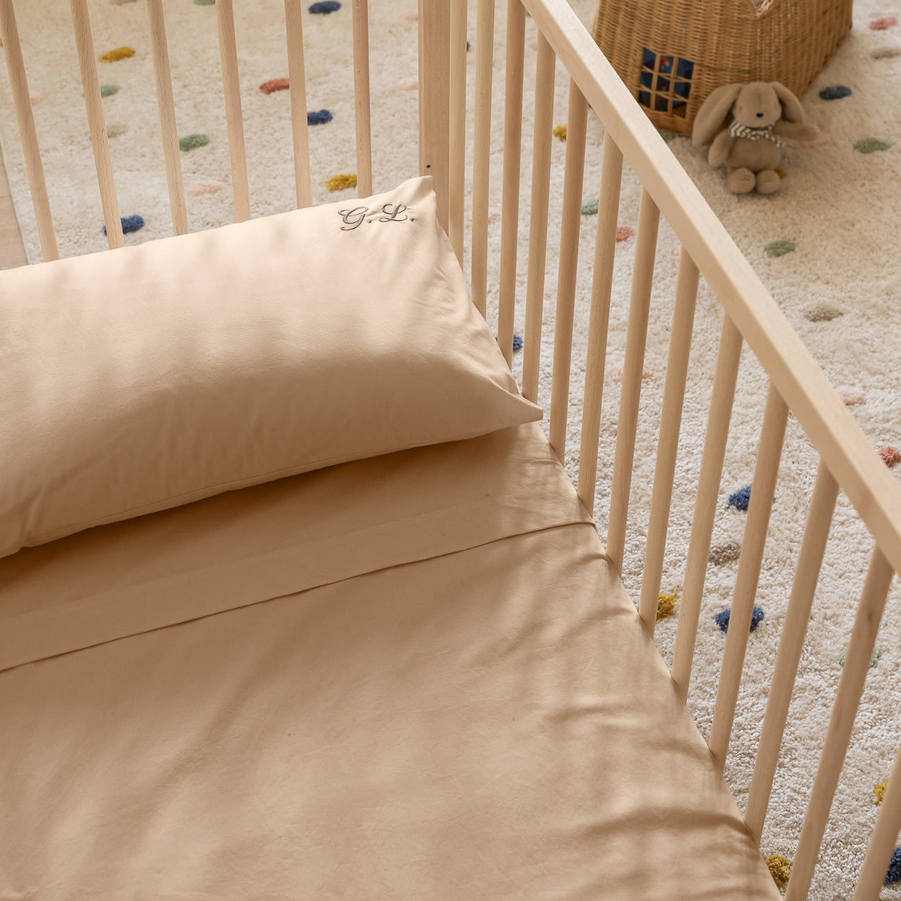 Completo lenzuola lettino
- 60x130 cm- Marrone Caffellatte- Percalle - Dalfilo