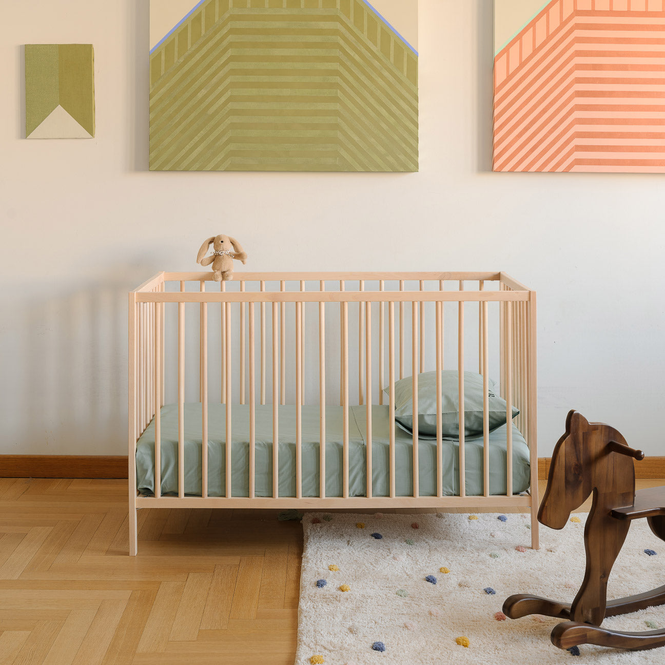 Completo lenzuola lettino
- 60x130 cm- Salvia- Percalle - Dalfilo