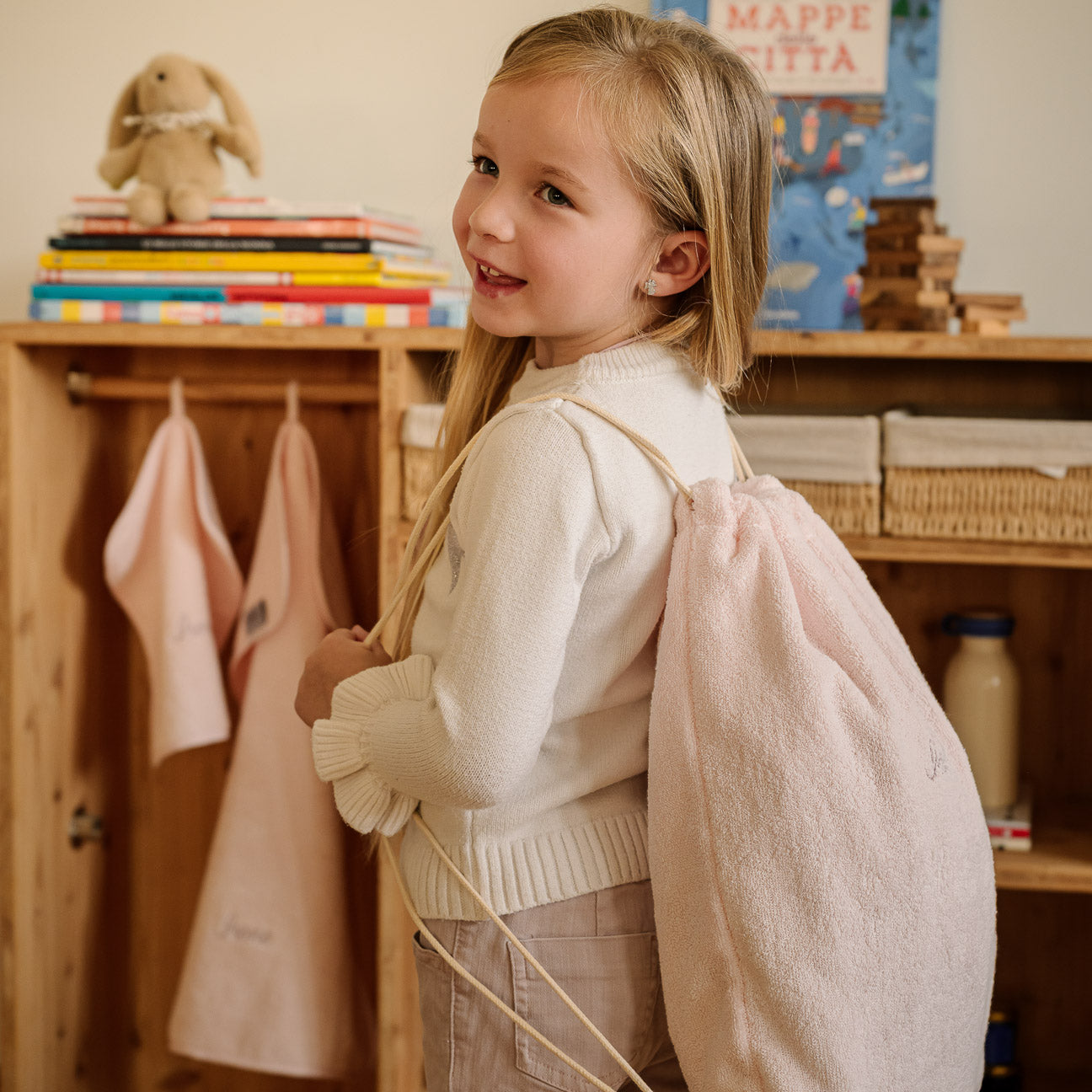 Set scuola bimbi-Kids-Dalfilo-Taglia unica-Rosa ciliegio-Cotone classico-Dalfilo IT
