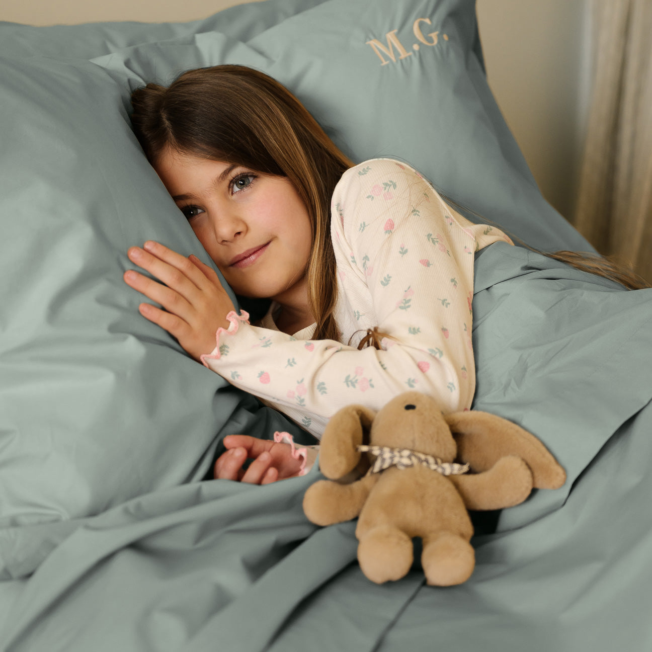 Completo lenzuola bimbi-bedding-sets-Dalfilo-1 PIAZZA (80x190 cm)-Salvia-Percalle-Dalfilo IT
