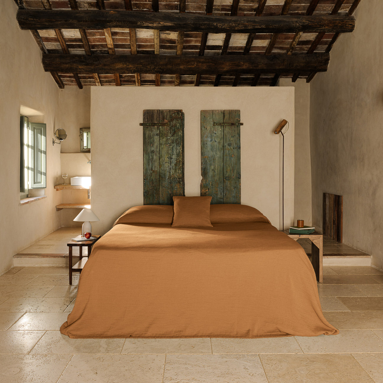 Copriletto in mussola di cotone
- 2 PIAZZE (250x270 cm)- Zucca- Cotone - Dalfilo