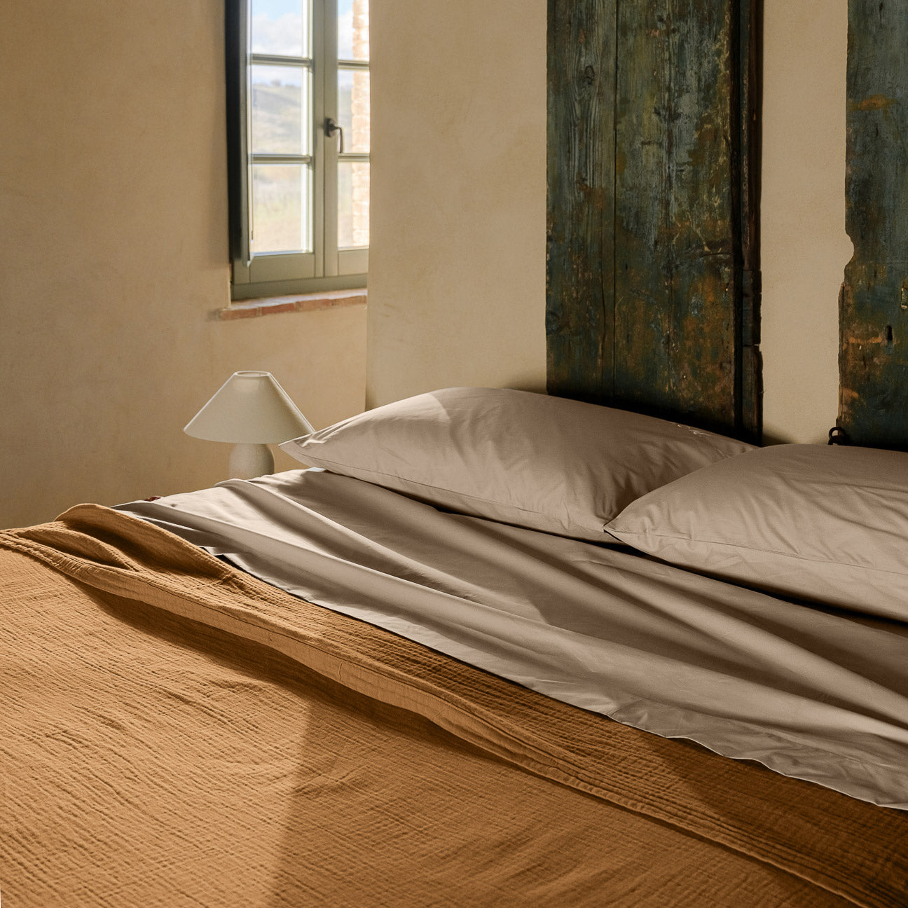Copriletto in mussola di cotone
- 2 PIAZZE (250x270 cm)- Zucca- Cotone - Dalfilo