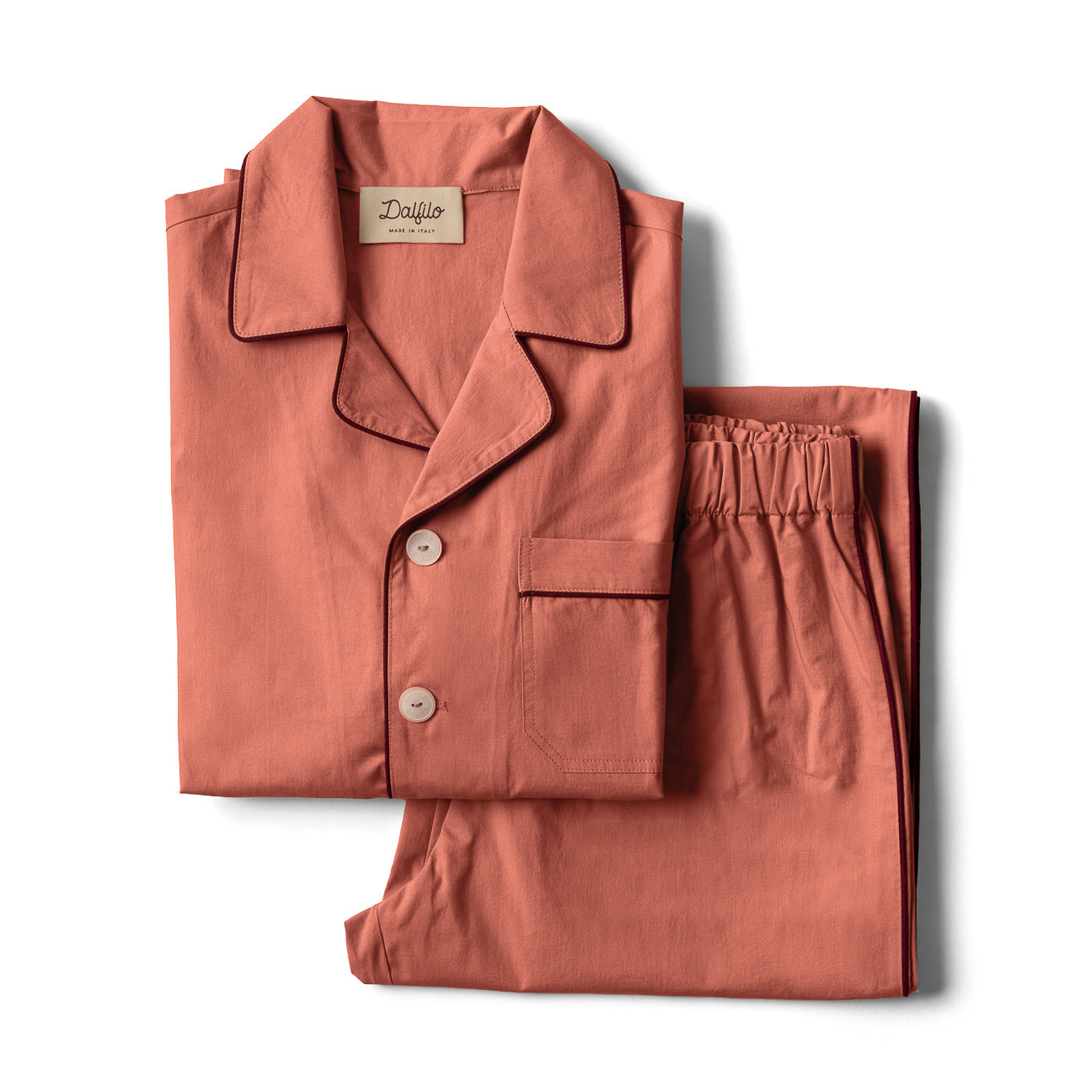 Pigiama in percalle lavato
- XS- Blush- Percalle lavato - Dalfilo