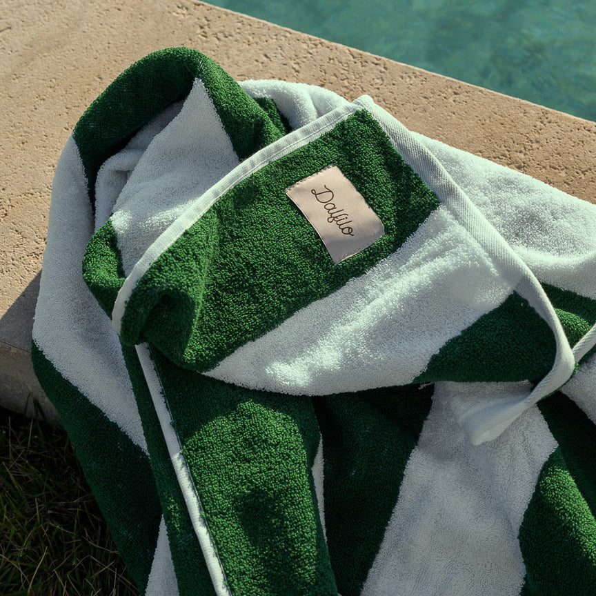 Telo mare Portofino
- 100x180 cm- Verde Bottiglia- Cotone classico - Dalfilo