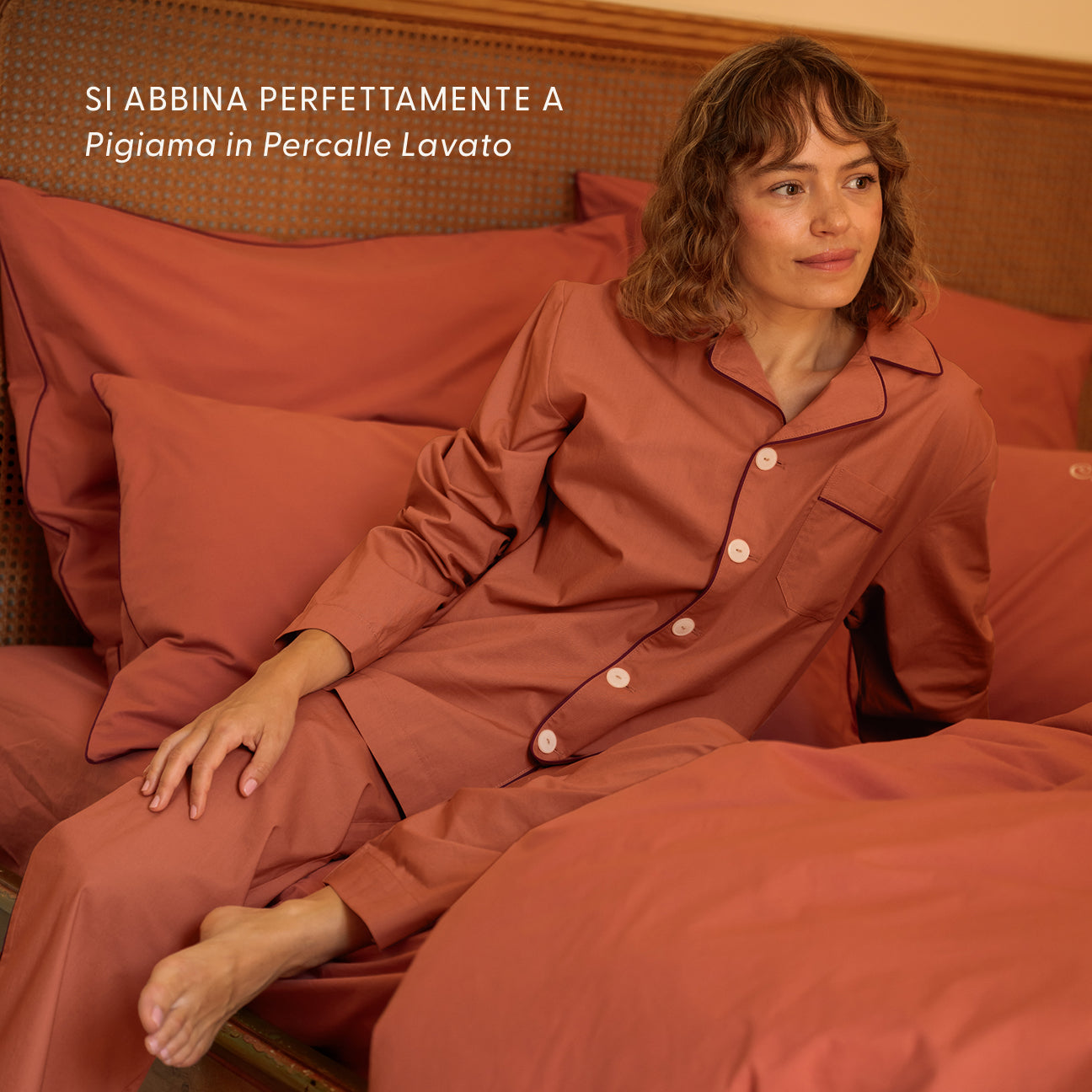 Completo lenzuola in percalle lavato
- 1 PIAZZA (80x190 cm)- Blush- Percalle lavato - Dalfilo