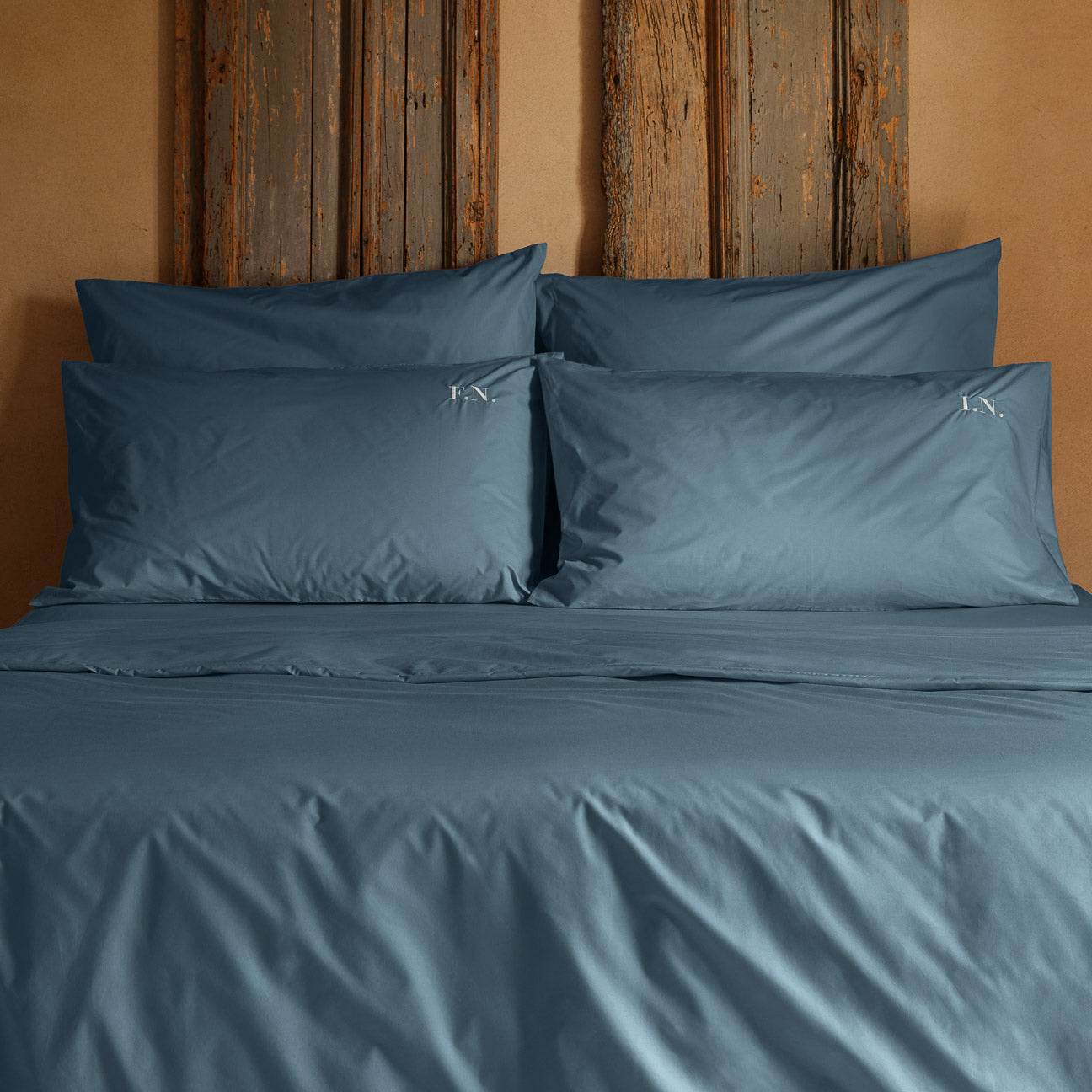 Copripiumino in percalle
- 1 PIAZZA (155x200 cm)- Denim- Percalle - Dalfilo