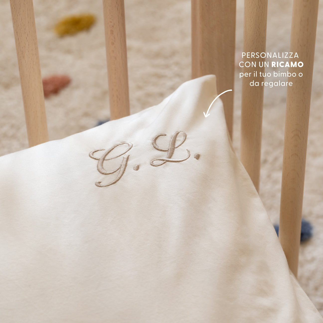 Completo lenzuola lettino
- 60x130 cm- Crema- Percalle - Dalfilo