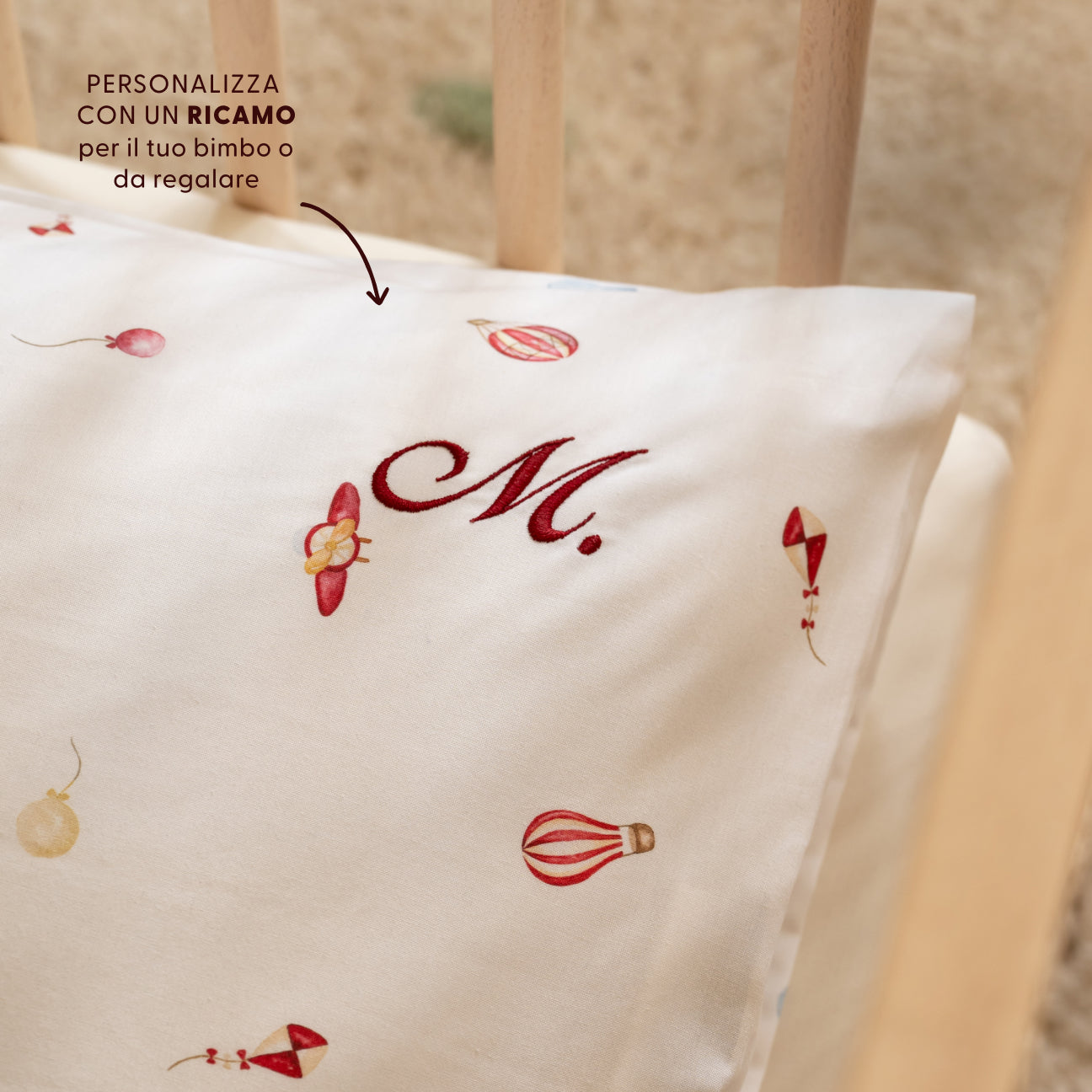 Completo lenzuola lettino
- 60x130 cm- Tra le nuvole- Percalle - Dalfilo