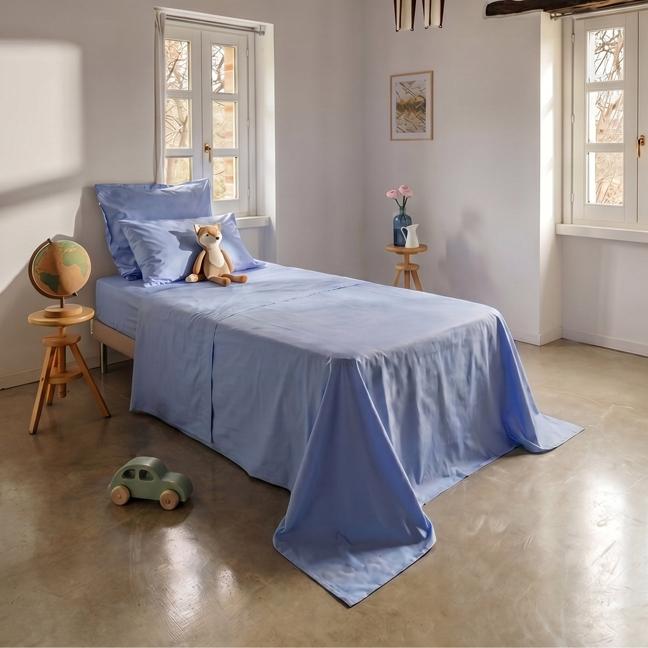 Completo lenzuola bimbi
- 1 PIAZZA (80x190 cm)- Cielo- Percalle - Dalfilo