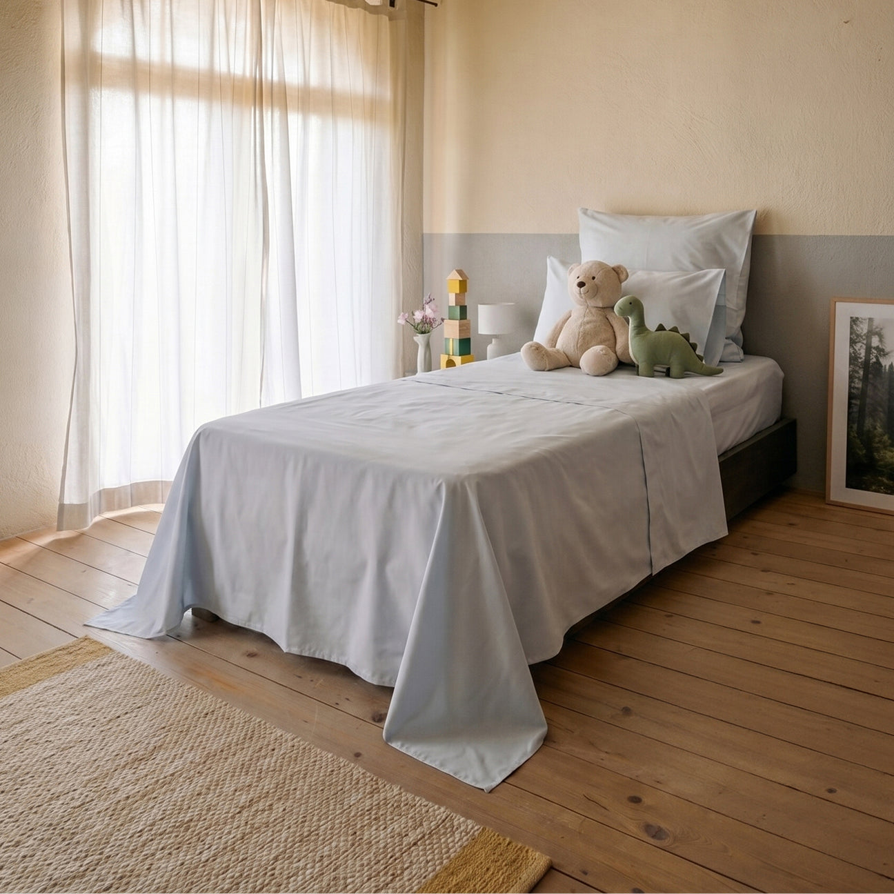 Completo lenzuola bimbi
- 1 PIAZZA (80x190 cm)- Grigio Perla- Percalle - Dalfilo