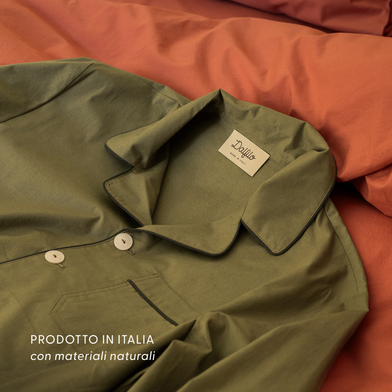 Pigiama in percalle lavato
- XS- Militare- Percalle lavato - Dalfilo
