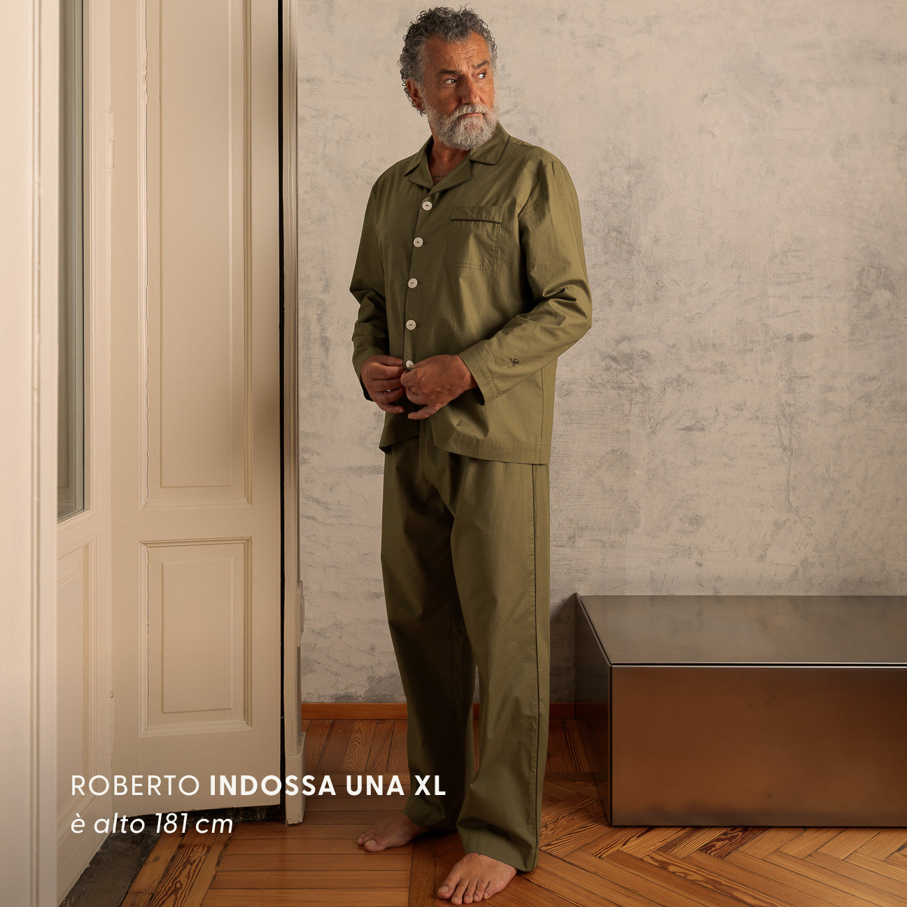 Pigiama in percalle lavato
- XS- Militare- Percalle lavato - Dalfilo
