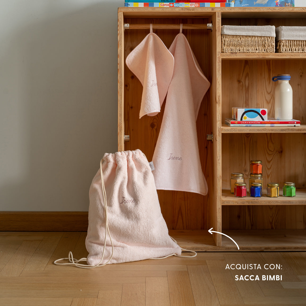 Set asciugamani bimbi
- Taglia unica- Rosa ciliegio- Cotone classico - Dalfilo