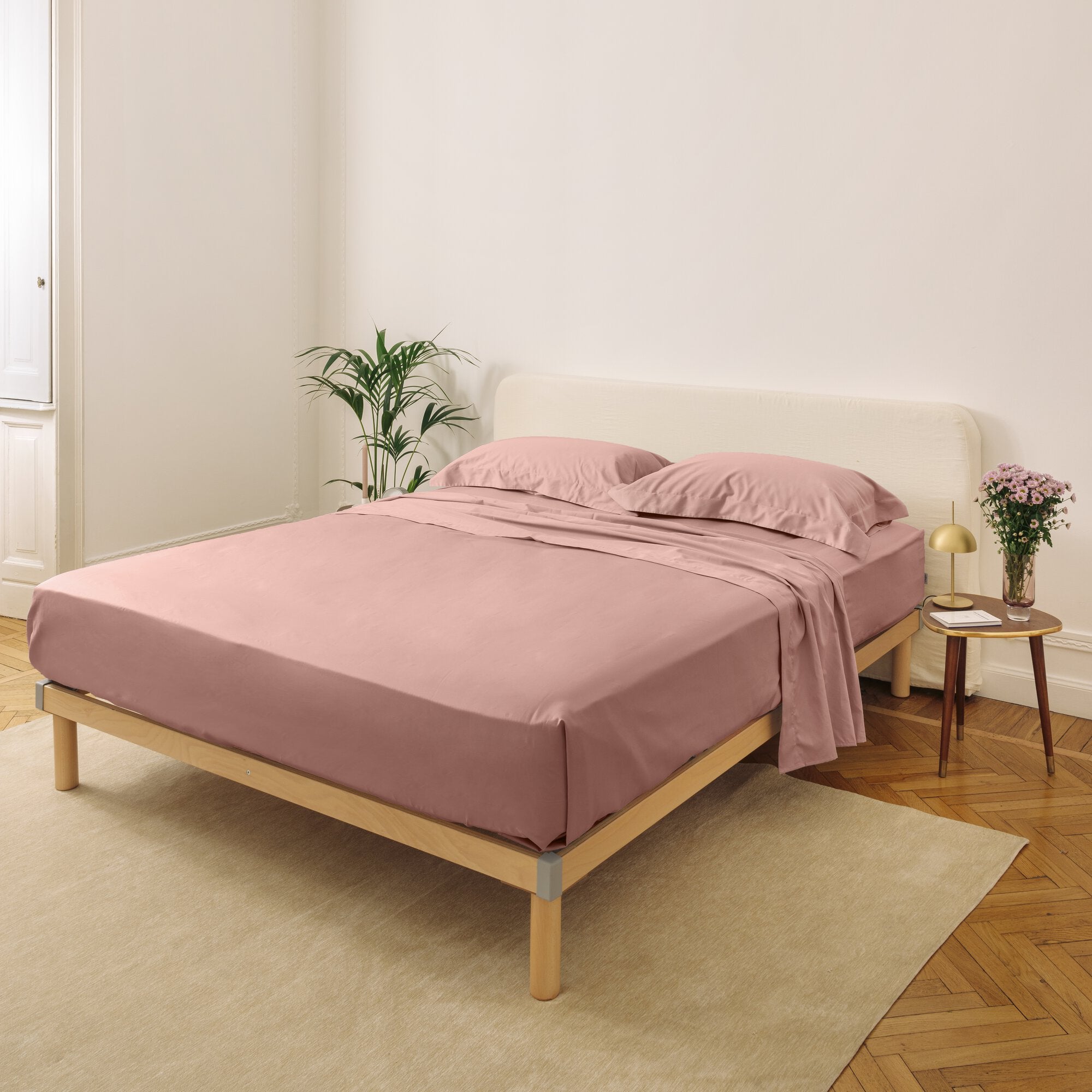 Set 2 federe in raso a tre volani
- 50x80 cm (standard)- Rosa Antico- Raso - Dalfilo